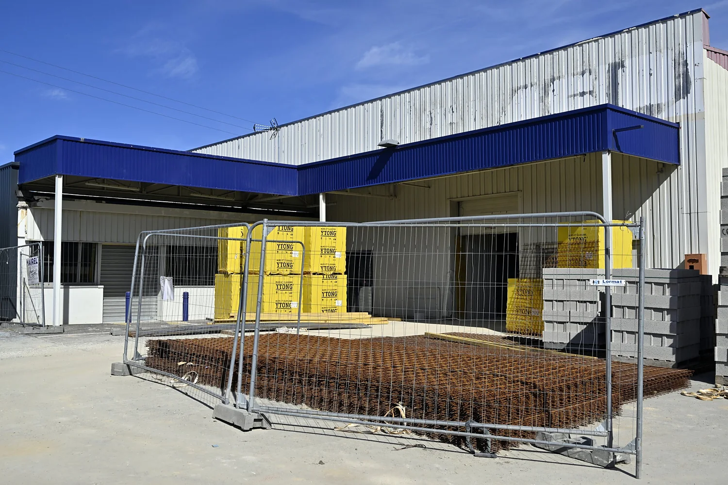 Matériaux livrés sur le site de Gondreville